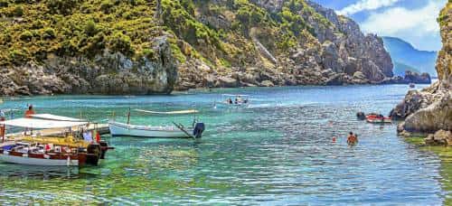 Korfu - Bucht mit Booten