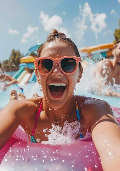 Paradies für Kinder mit Wasserrutschen